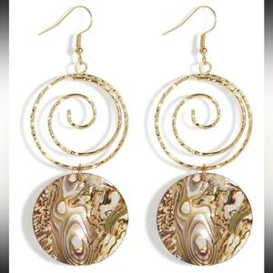 Spirals w/ Real Shell Dangle Earrings
